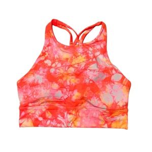 lululemon | NWT Energy Bra High Neck Long Line Shibori Pink Grapefruit 8